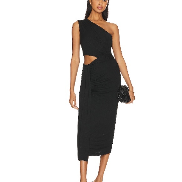 BCBG | Dresses | Nwt Bcbg One Shoulder Black Dress | Poshmark
